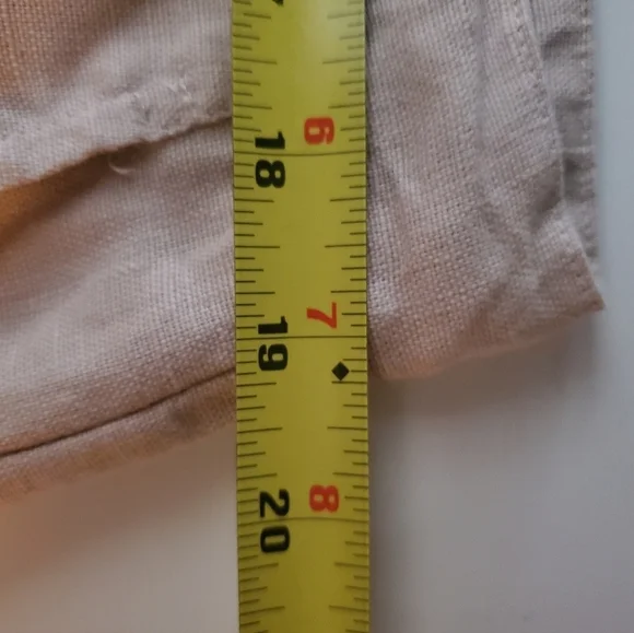 Fabindia Linen Pants Size XL Womens Highwaist Cropped Coastal - Picture 10 of 11